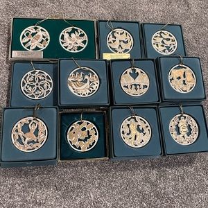 Vintage Lenox 12 Days of Christmas ornaments